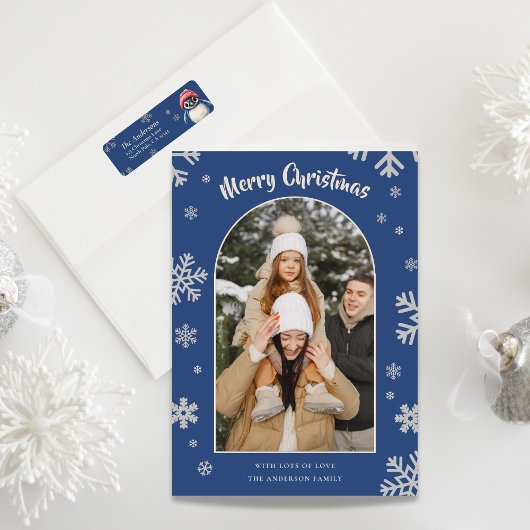 Personalized Penguin Christmas Return Labels ラベル