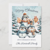 Personalized Penguin Flat Christmas シーズンカード (正面)