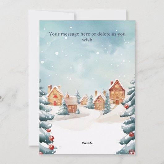 Personalized Penguin Flat Christmas シーズンカード (裏面)