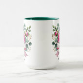 Personalized Peony Floral Name Mug Elegant Gift マグカップ (中央)