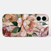 Personalized Peony Floral Phone Case Elegant Case-Mate iPhoneケース (裏面 (横))