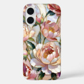 Personalized Peony Floral Phone Case Pink Case-Mate iPhoneケース (裏面)