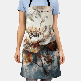 Personalized Peony Watercolor Bloom エプロン