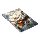 Personalized Peony Watercolor Bloom Art ノートブック (右側)