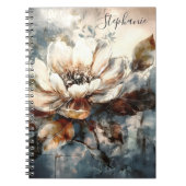 Personalized Peony Watercolor Bloom Art ノートブック (正面)