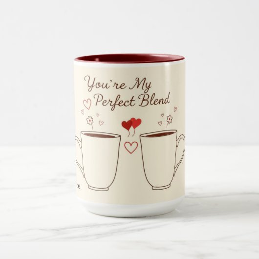 Personalized Perfect Blend Heart Couple マグカップ (中央)