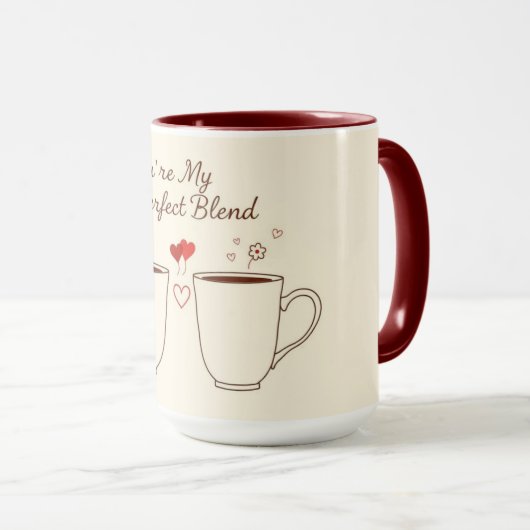 Personalized Perfect Blend Heart Couple マグカップ (正面右)