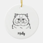 Personalized Persian Cat Christmas セラミックオーナメント (正面)