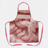 Personalized Personalized Pink Cable Knit  エプロン (正面)