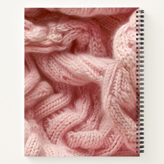 Personalized Personalized Pink Cable Knit  ノートブック (裏面)
