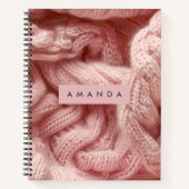 Personalized Personalized Pink Cable Knit  ノートブック (正面)