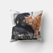 Personalized Pet Besties Throw Pillow クッション (裏面)
