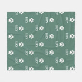 Personalized pet blanket with name and paw print フリースブランケット (正面(横))