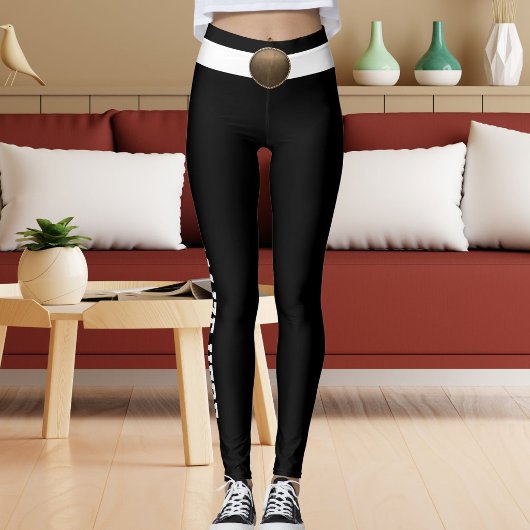 Personalized Pet Cat Lover Black White Custom Made レギンス