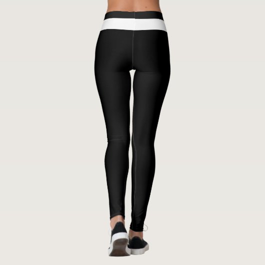 Personalized Pet Cat Lover Black White Custom Made レギンス (裏面)