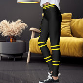 Personalized Pet Cat Mom Name Yellow Black Striped レギンス