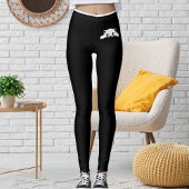 Personalized Pet Cat Mom Quote Black White Stripes レギンス