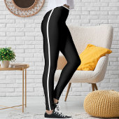 Personalized Pet Cat Mom Quote Black White Stripes レギンス