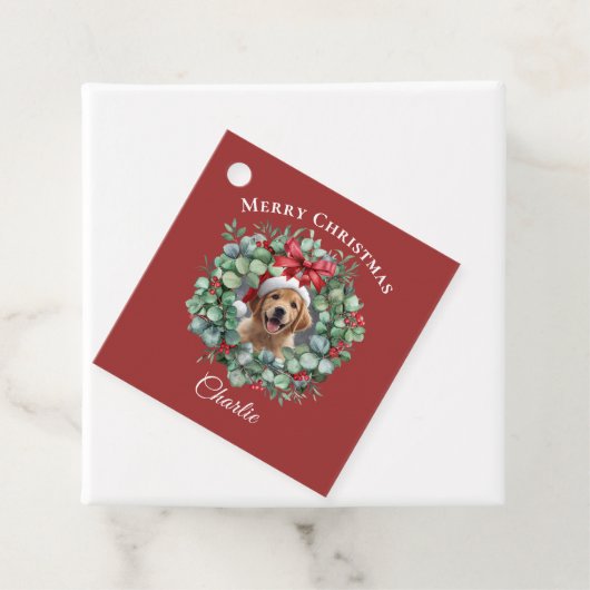Personalized Pet Christmas with Wreath & Name フェイバータグ (インサイチュ)
