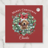 Personalized Pet Christmas with Wreath & Name フェイバータグ (裏面)
