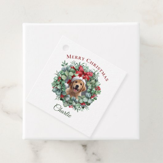 Personalized Pet Christmas with Wreath & Name フェイバータグ (インサイチュ)