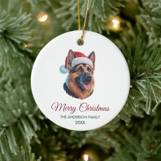 Personalized Pet German Shepherd Christmas  セラミックオーナメント (ツリー)