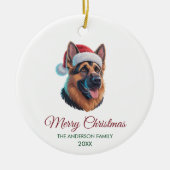 Personalized Pet German Shepherd Christmas  セラミックオーナメント (正面)