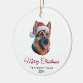 Personalized Pet German Shepherd Christmas  セラミックオーナメント (左)