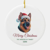 Personalized Pet German Shepherd Christmas  セラミックオーナメント (裏面)