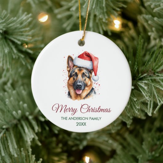 Personalized Pet German Shepherd Christmas  セラミックオーナメント (ツリー)