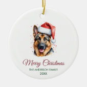 Personalized Pet German Shepherd Christmas  セラミックオーナメント (正面)