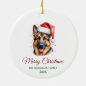 Personalized Pet German Shepherd Christmas  セラミックオーナメント (裏面)