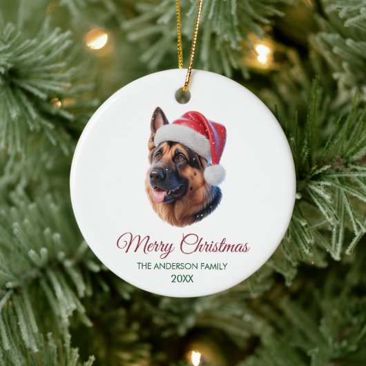 Personalized Pet German Shepherd Christmas  セラミックオーナメント (ツリー)