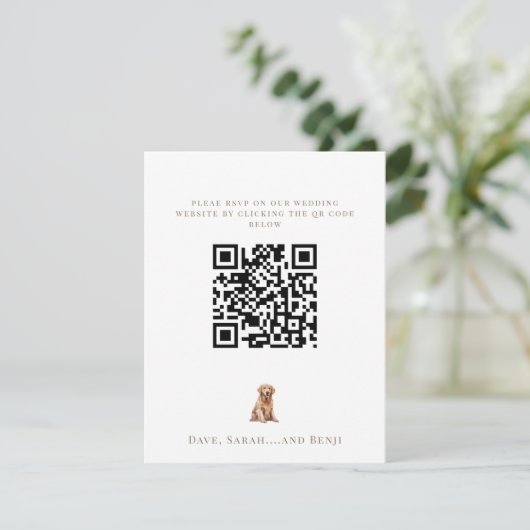 Personalized Pet Image Wedding 出欠カード (スタンド正面)