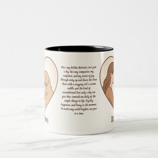 Personalized Pet Love Story Mug - Custom Bond ツートーンマグカップ (中央)
