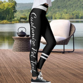 Personalized Pet Lover Black And Grey Script Text レギンス