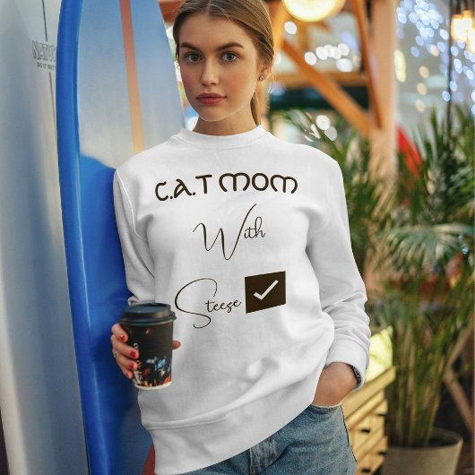 Personalized Pet Lover Brown Script Funny Cat Mom スウェットシャツ