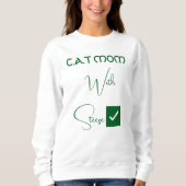 Personalized Pet Lover Green Script Funny Cat Mom スウェットシャツ (正面)