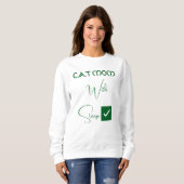 Personalized Pet Lover Green Script Funny Cat Mom スウェットシャツ (正面フル)