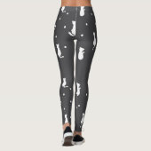 Personalized Pet Lover Grey And White Cat Pattern レギンス (裏面)