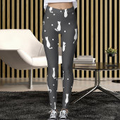 Personalized Pet Lover Grey And White Cat Pattern レギンス