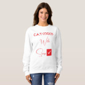 Personalized Pet Lover Red Script Funny Cat Mom スウェットシャツ (正面フル)