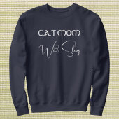 Personalized Pet Lover Script Cat Mom Navy Blue スウェットシャツ