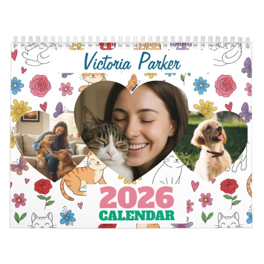 Personalized Pet Lovers Photo Calendar カレンダー (カバー)