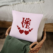 Personalized Pet Lovers Red Heart Valentine's Day クッション