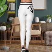 Personalized Pet Mama Black White Striped Stylish レギンス