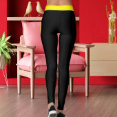 Personalized Pet Mama Yellow Black Stripes Stylish レギンス