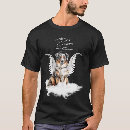 Personalized Pet Memorial Australian Shepherd Dog Tシャツ (正面)
