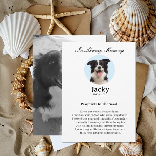 Personalized Pet Memorial Card – In Loving Memory  招待状