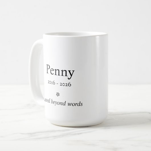 Personalized Pet Memorial Mug コーヒーマグカップ (正面左)